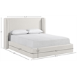 Meridian Furniture Kendall Cream Linen Textured Fabric Upholstered King Bed