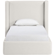 Meridian Furniture Kendall Cream Linen Textured Fabric Upholstered Twin Bed
