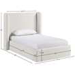 Meridian Furniture Kendall Cream Linen Textured Fabric Upholstered Twin Bed