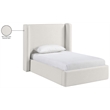 Meridian Furniture Kendall Cream Linen Textured Fabric Upholstered Twin Bed