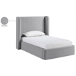 Meridian Furniture Kendall Grey Linen Textured Fabric Upholstered Twin Bed