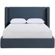 Meridian Furniture Kendall Navy Linen Textured Fabric Upholstered Full Bed