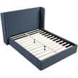 Meridian Furniture Kendall Navy Linen Textured Fabric Upholstered Full Bed