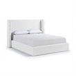 Meridian Furniture Kendall White Linen Textured Fabric Upholstered King Bed