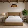 Meridian Furniture Kendall Beige Velvet Upholstered Full Bed