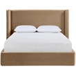 Meridian Furniture Kendall Beige Velvet Upholstered Full Bed