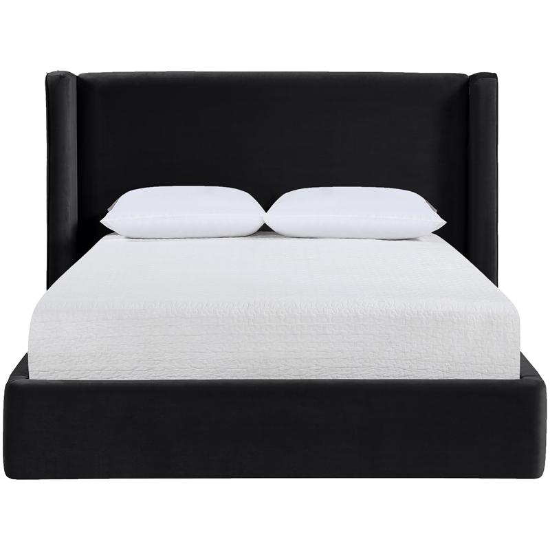 Meridian Furniture Kendall Black Velvet Upholstered Full Bed