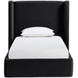 Meridian Furniture Kendall Black Velvet Upholstered Twin Bed