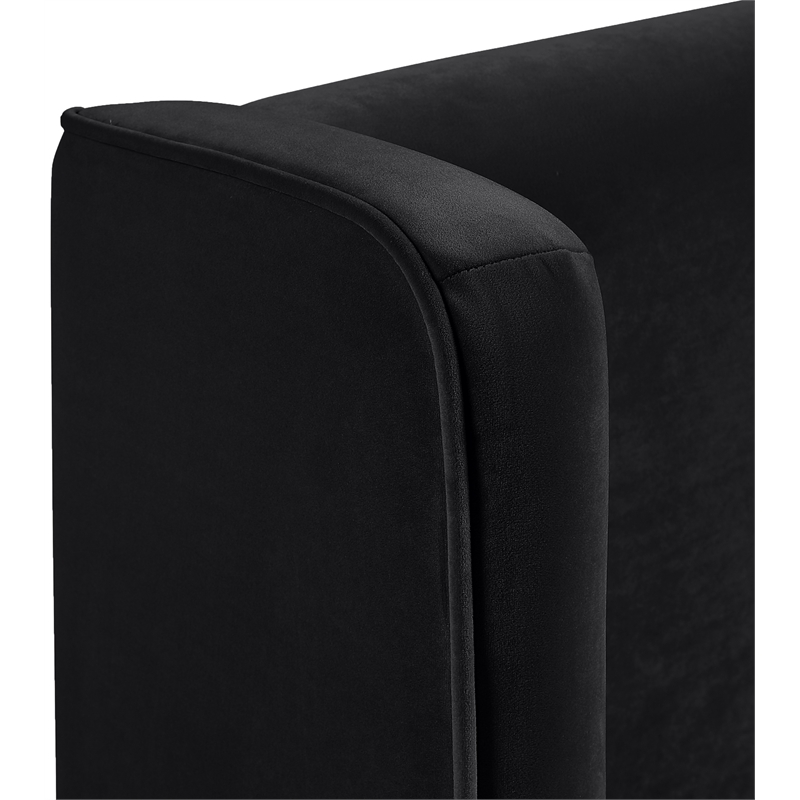 Meridian Furniture Kendall Black Velvet Upholstered Twin Bed