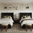 Meridian Furniture Kendall Black Velvet Upholstered Twin Bed