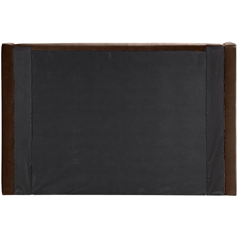 Meridian Furniture Kendall Brown Velvet Upholstered Queen Bed