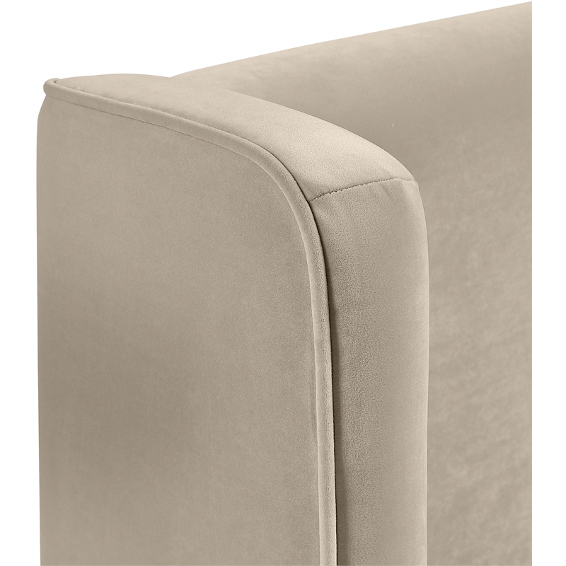 Meridian Furniture Kendall Cream Velvet Upholstered Queen Bed