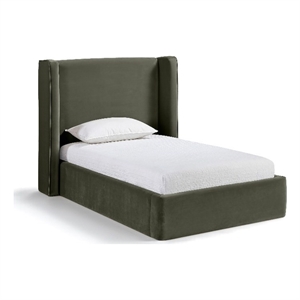 Meridian Furniture Kendall Green Velvet Upholstered Twin Bed