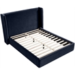 Meridian Furniture Kendall Navy Velvet Upholstered Queen Bed