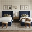 Meridian Furniture Kendall Navy Velvet Upholstered Twin Bed