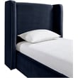 Meridian Furniture Kendall Navy Velvet Upholstered Twin Bed