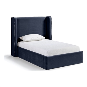 Meridian Furniture Kendall Navy Velvet Upholstered Twin Bed