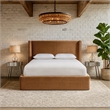 Meridian Furniture Kendall Saddle Velvet Upholstered Full Bed