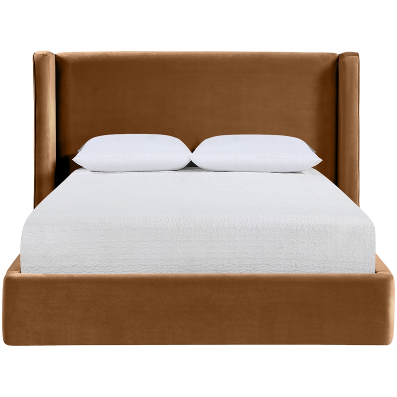 Meridian Furniture Kendall Saddle Velvet Upholstered Full Bed