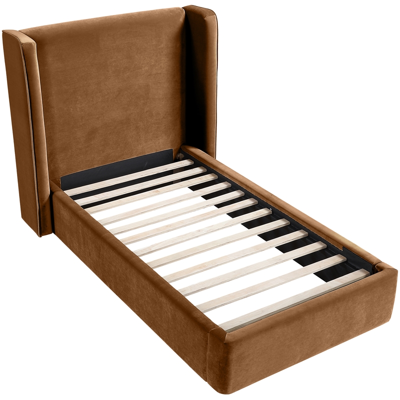 Meridian Furniture Kendall Saddle Velvet Upholstered Twin Bed