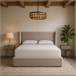 Meridian Furniture Kendall Taupe Velvet Upholstered Full Bed