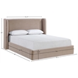 Meridian Furniture Kendall Taupe Velvet Upholstered King Bed