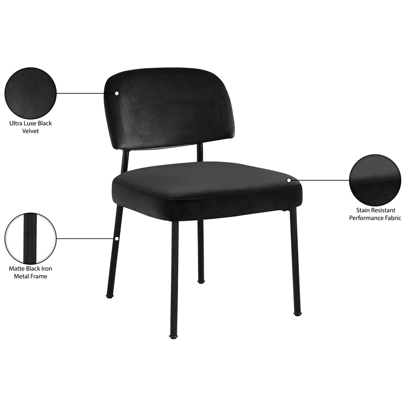Meridian Furniture Zarelle Black Performance Fabric Dining Chair (Set of 2)