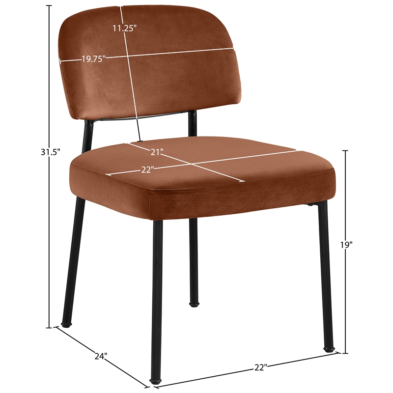 Meridian Furniture Zarelle Cognac Performance Fabric Dining Chair (Set of 2)