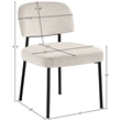 Meridian Furniture Zarelle Cream Performance Fabric Dining Chair (Set of 2)