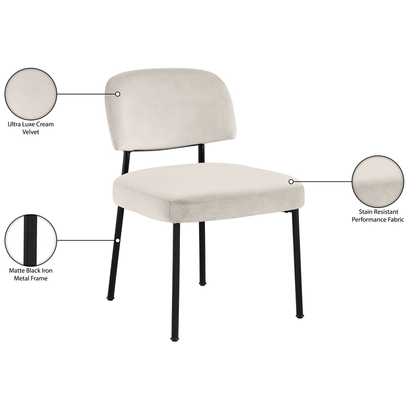 Meridian Furniture Zarelle Cream Performance Fabric Dining Chair (Set of 2)
