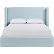 Meridian Furniture Kendall Light Blu Linen Textured Fabric Upholstered Queen Bed