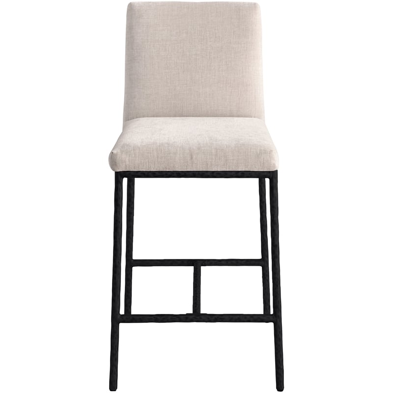 Meridian Furniture Reeves Beige Chenille Upholstered Counter Stool (Set of 2)