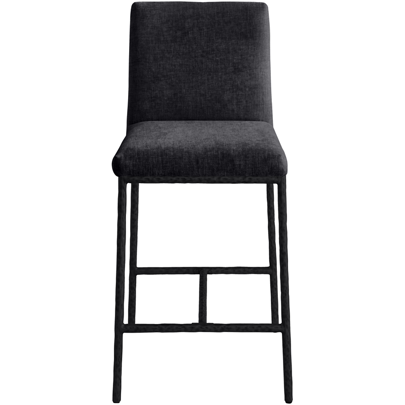Meridian Furniture Reeves Black Chenille Upholstered Counter Stool (Set of 2)