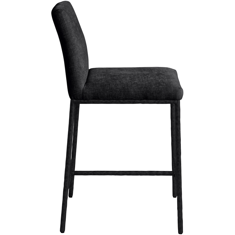 Meridian Furniture Reeves Black Chenille Upholstered Counter Stool (Set of 2)