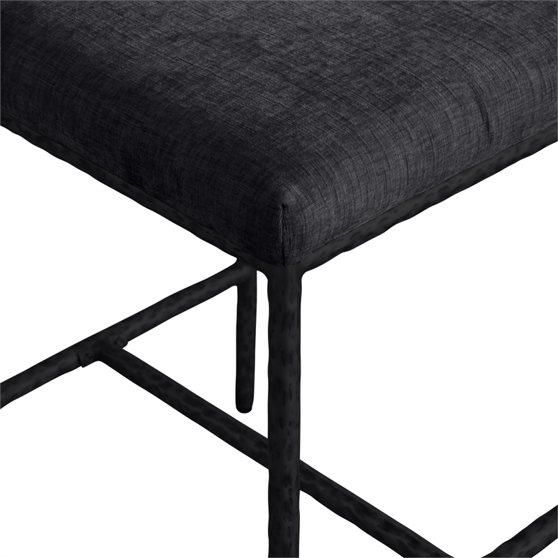 Meridian Furniture Reeves Black Chenille Upholstered Counter Stool (Set of 2)