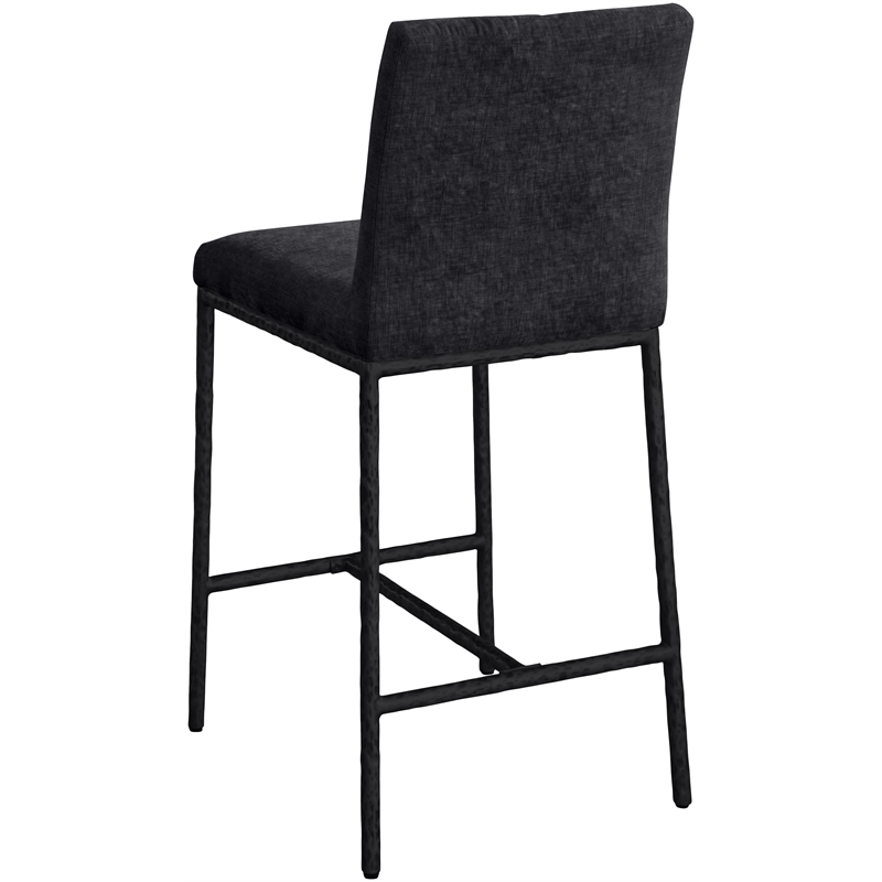 Meridian Furniture Reeves Black Chenille Upholstered Counter Stool (Set of 2)