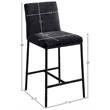 Meridian Furniture Reeves Black Chenille Upholstered Counter Stool (Set of 2)