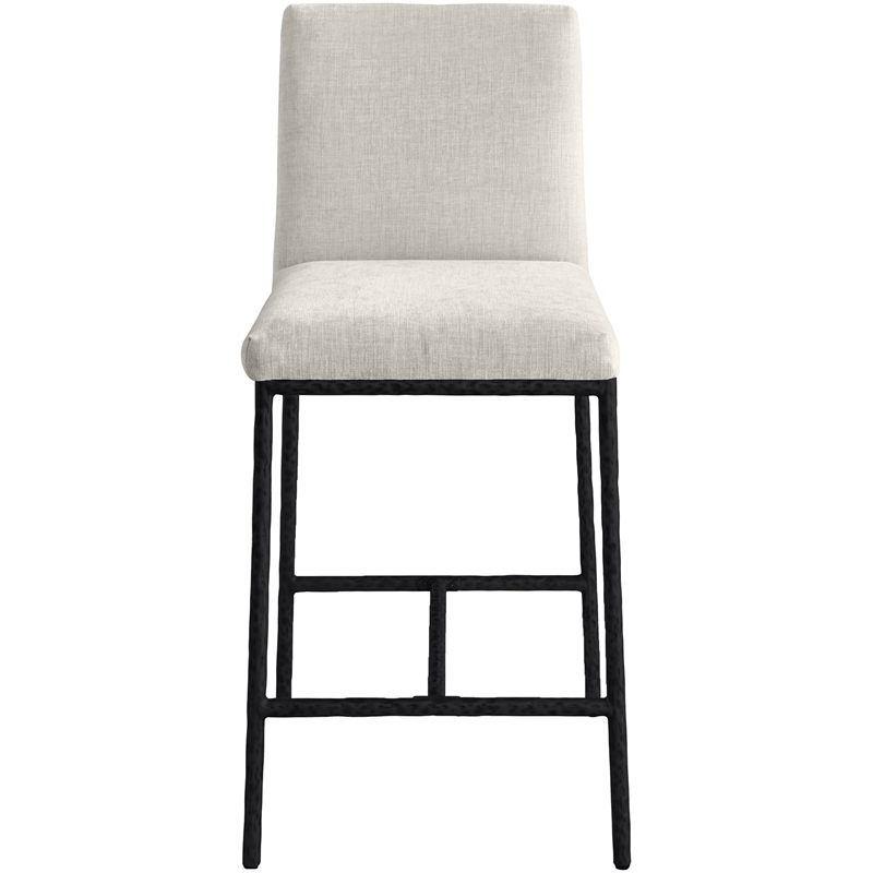 Meridian Furniture Reeves Cream Chenille Upholstered Counter Stool (Set of 2)