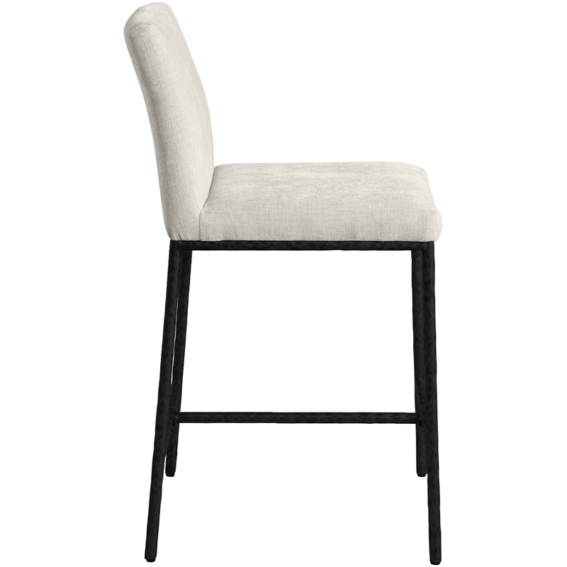 Meridian Furniture Reeves Cream Chenille Upholstered Counter Stool (Set of 2)