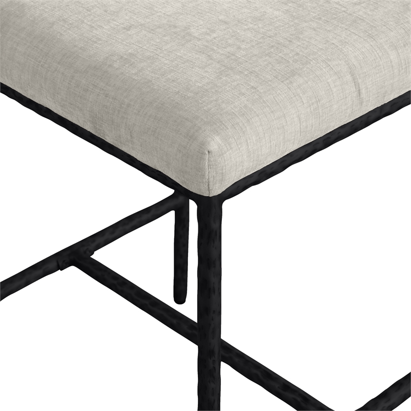 Meridian Furniture Reeves Cream Chenille Upholstered Counter Stool (Set of 2)