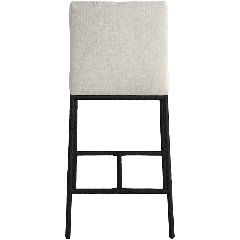 Meridian Furniture Reeves Cream Chenille Upholstered Counter Stool (Set of 2)