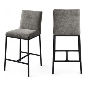 Meridian Furniture Reeves Grey Chenille Upholstered Counter Stool (Set of 2)