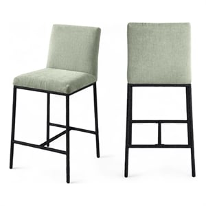 Meridian Furniture Reeves Mint Chenille Upholstered Counter Stool (Set of 2)