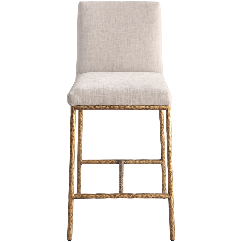 Meridian Furniture Reeves Beige Chenille Upholstered Counter Stool (Set of 2)