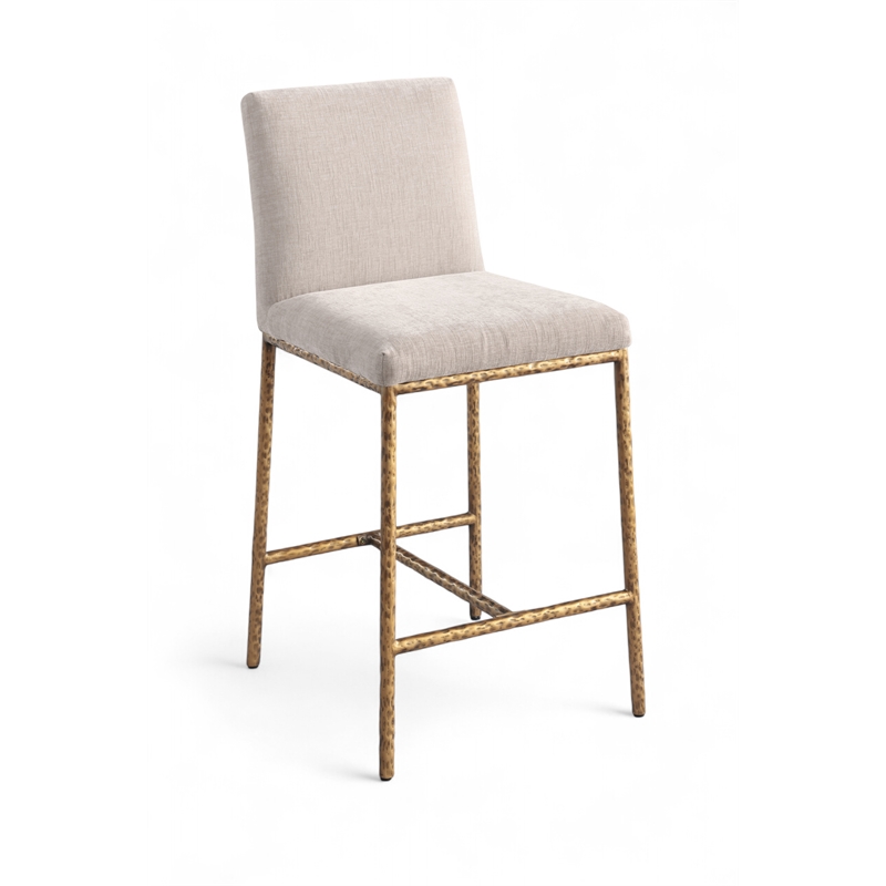 Meridian Furniture Reeves Beige Chenille Upholstered Counter Stool (Set of 2)