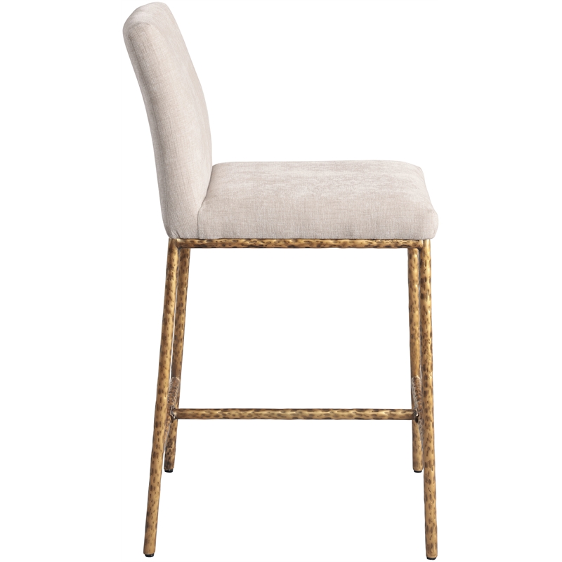 Meridian Furniture Reeves Beige Chenille Upholstered Counter Stool (Set of 2)
