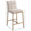 Meridian Furniture Reeves Beige Chenille Upholstered Counter Stool (Set of 2)
