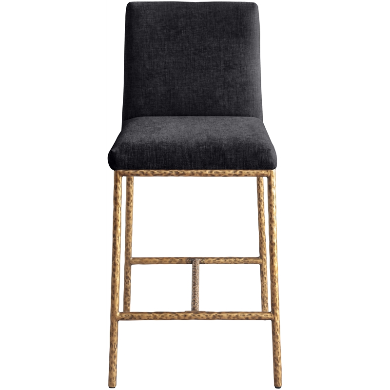 Meridian Furniture Reeves Black Chenille Upholstered Counter Stool (Set of 2)