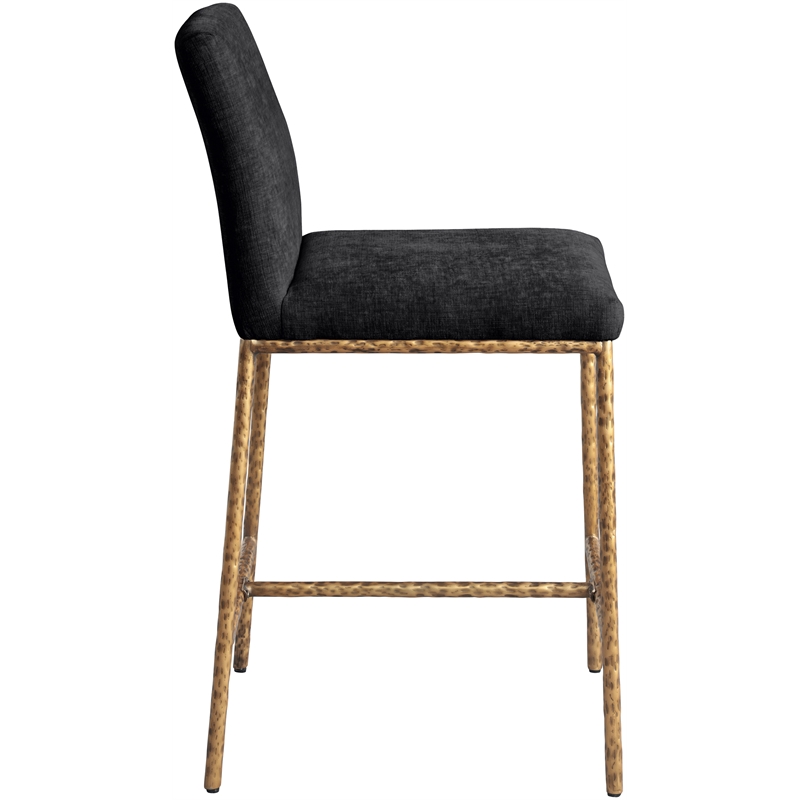 Meridian Furniture Reeves Black Chenille Upholstered Counter Stool (Set of 2)