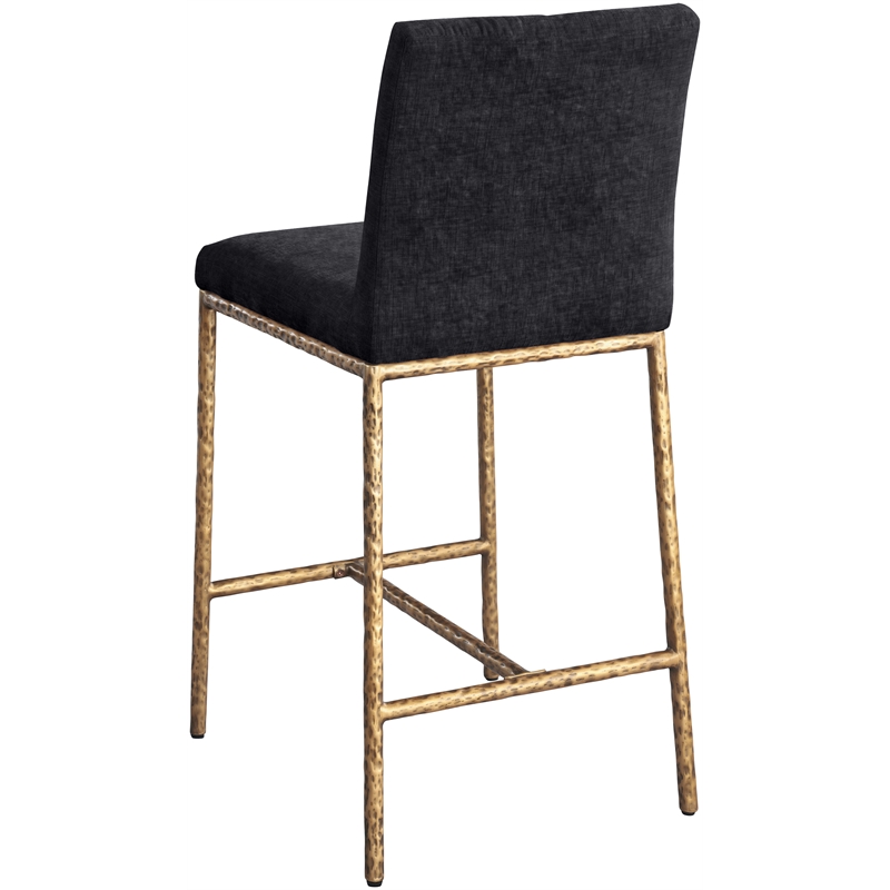 Meridian Furniture Reeves Black Chenille Upholstered Counter Stool (Set of 2)